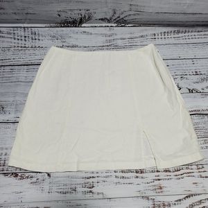 NWT Glassons White Linen Mini Skirt with Slit